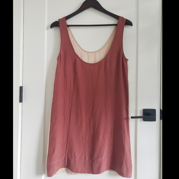 Aritzia, Babaton beige and red silk dress - Picture 2 of 3